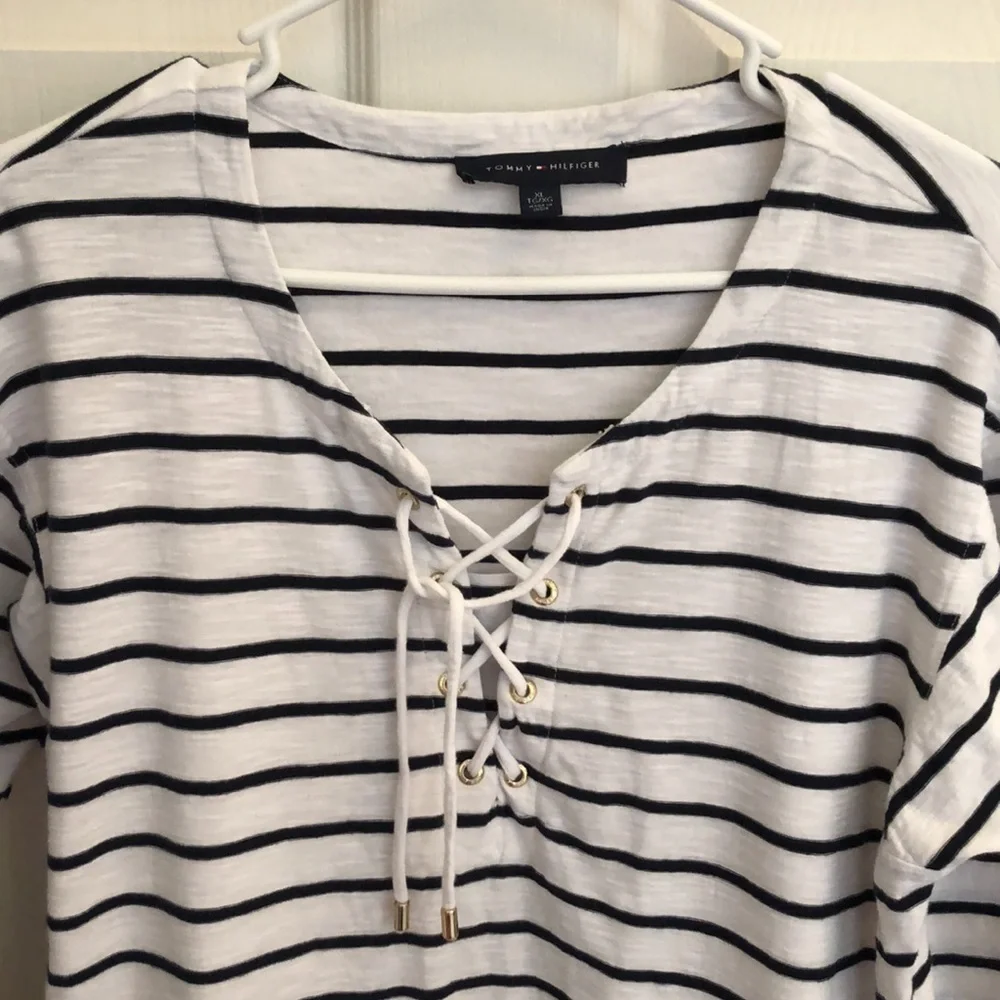 Tommy Hilfiger Lace up Top Tunic Sz XL - Picture 3 of 8